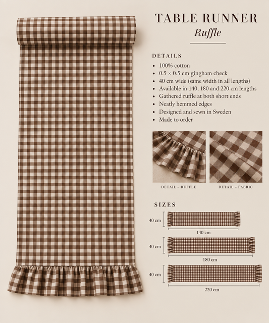 The Gingham Table Runner Classic Ruffle
