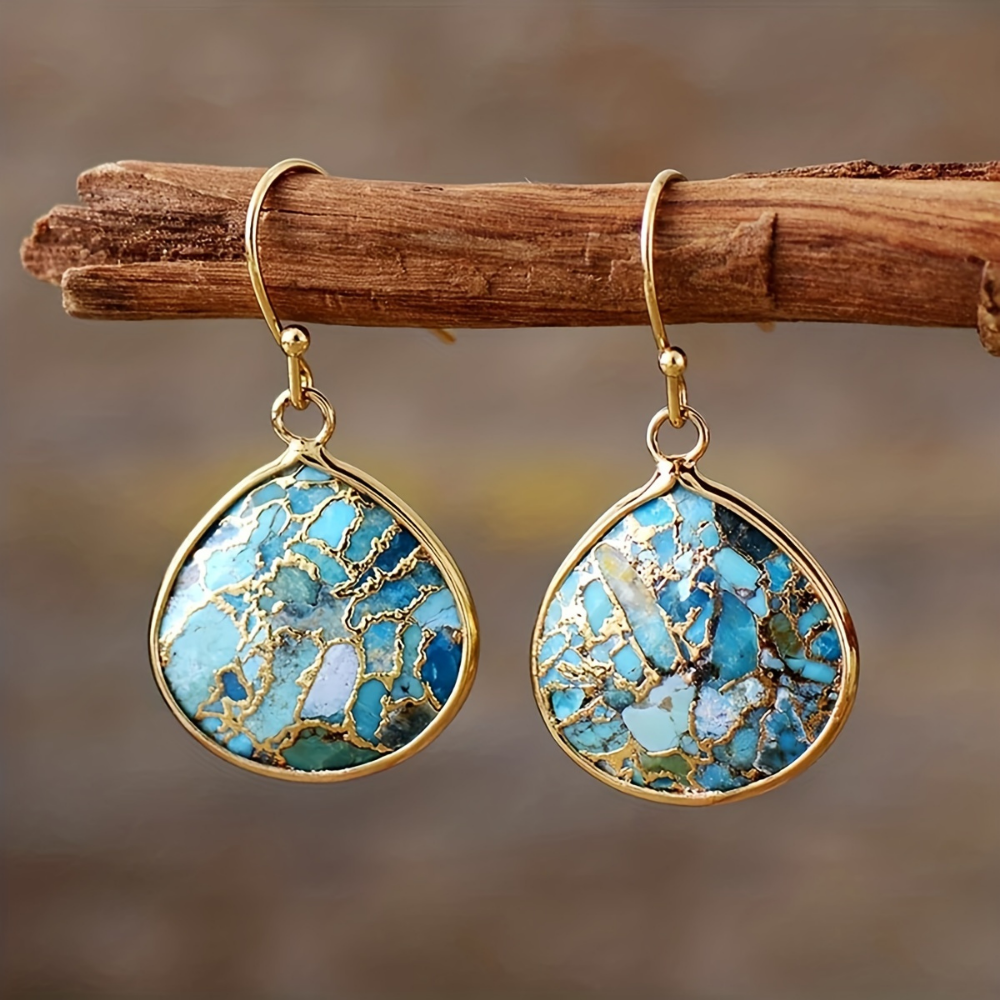 Boucles D'oreilles Azur d'Isabelle - Pierre Naturelle Turquoise