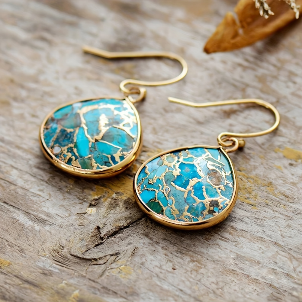 Boucles D'oreilles Azur d'Isabelle - Pierre Naturelle Turquoise