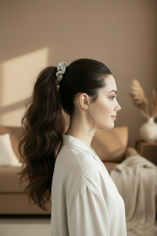Royal Champagne Pearl Scrunchie