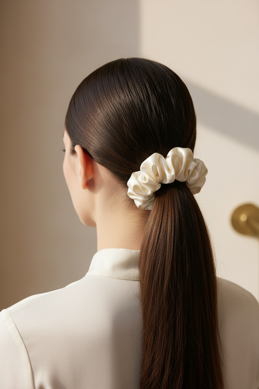 Royal Ivory Silk Scrunchie