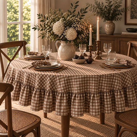 The Gingham Round Tablecloth Classic Ø180cm