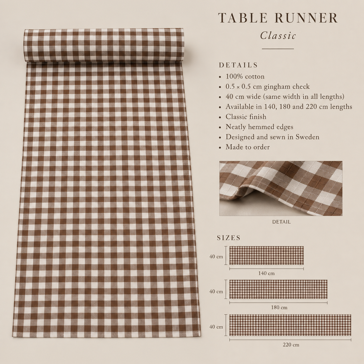 The Gingham Table Runner Classic