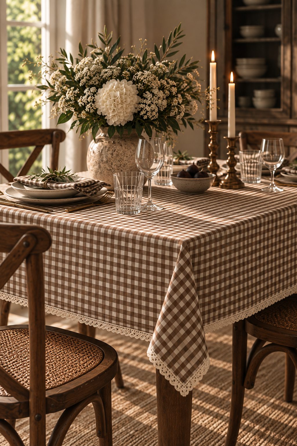 The Gingham Tablecloth Lace 135x135cm
